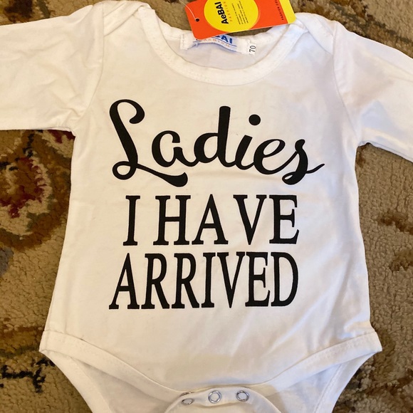🌸 Baby Boy Shirt Ladies I Have Arrived Size 6-12 - Picture 2 of 4